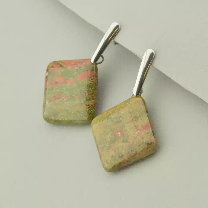 🏷️️ Сережки пусети Stainless Steel Яшма ss_66732