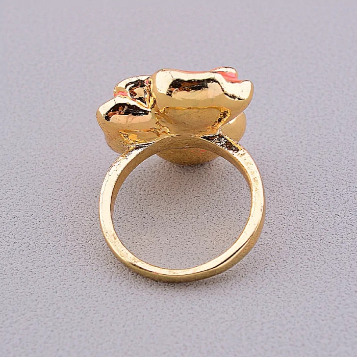 🏷️️ Каблучка емаль квітка Сrystal (позолота 18к) ss_42918