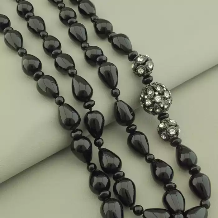 🏷️️ Намисто Агат, Фіаніт 110 см. ss_103330