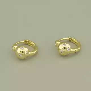 Сережки кільця Xuping Фіаніт (позолота 18к лимонна)