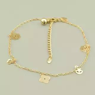 Браслет з карабіном на ногу Xuping 23 см. (позолота 18к)