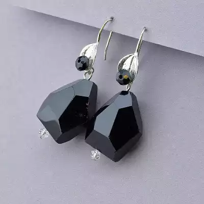 Сережки петля Агат 50x20мм.