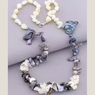 Намисто Перламутр, Перли 60 см (срібло 925 проба)