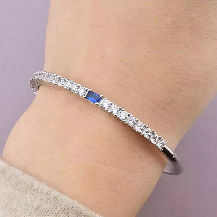 🏷️️ Браслет шарнірний Xuping Фіаніт 17 см (родій) F-82584