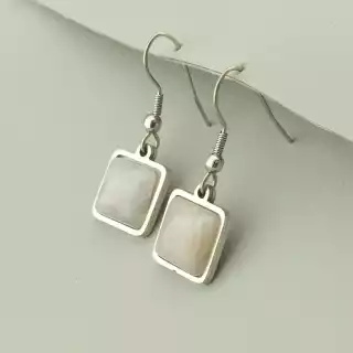 Сережки петля Рожевий кварц