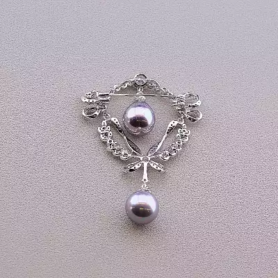 🏷️️ Брошка шпилька Майорка, Фіаніт (родій) F-82807