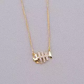 Підвіска риба Xuping Фіаніт 43 см (позолота 18к)