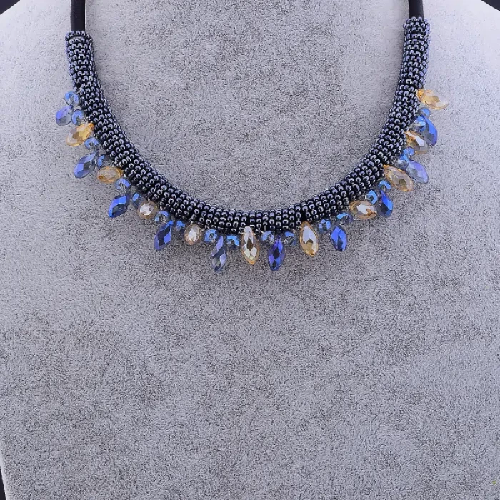 🏷️️ Підвіска Чеський кришталь, Бісер 47 см ss_77509