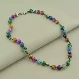 Намисто Агат, Чеський кришталь 61 см.