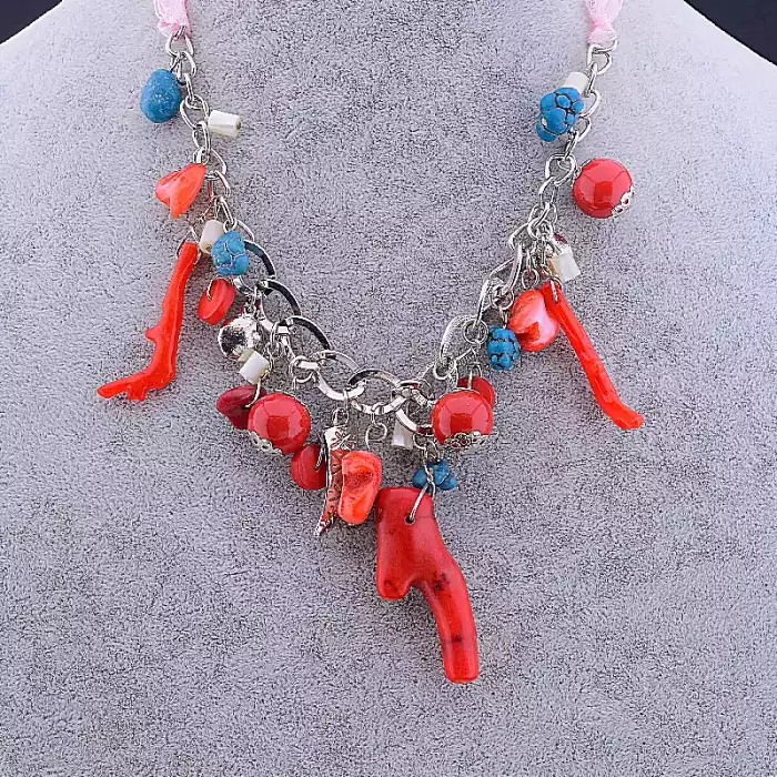 🏷️️ Підвіска Корал, Бірюза 60 см (сталь) ss_78835