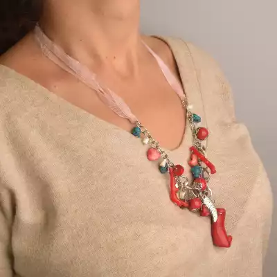 🏷️️ Підвіска Корал, Бірюза 60 см (сталь) F-78835