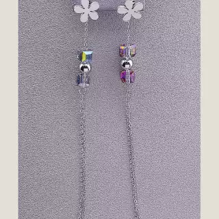 Сережки пусети Fashion Сrystal (родій)