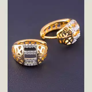 Сережки кільця Xuping Фіаніт (позолота 18к)