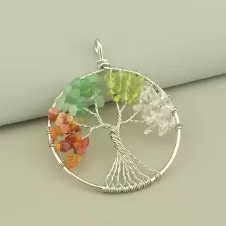 Кулон дерево Самоцвіти 60x50мм.