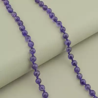 🏷️️ Намисто аметист (срібло 925, 52 см, карабін) F-104689