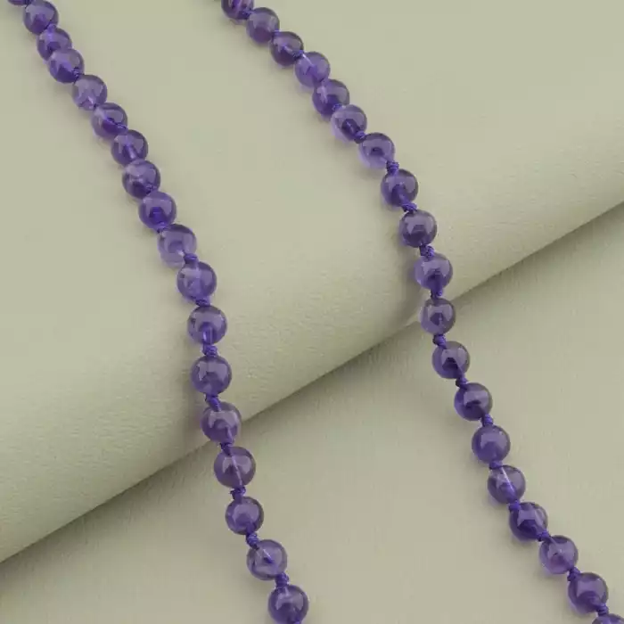 🏷️️ Намисто аметист (срібло 925, 52 см, карабін) ss_104689