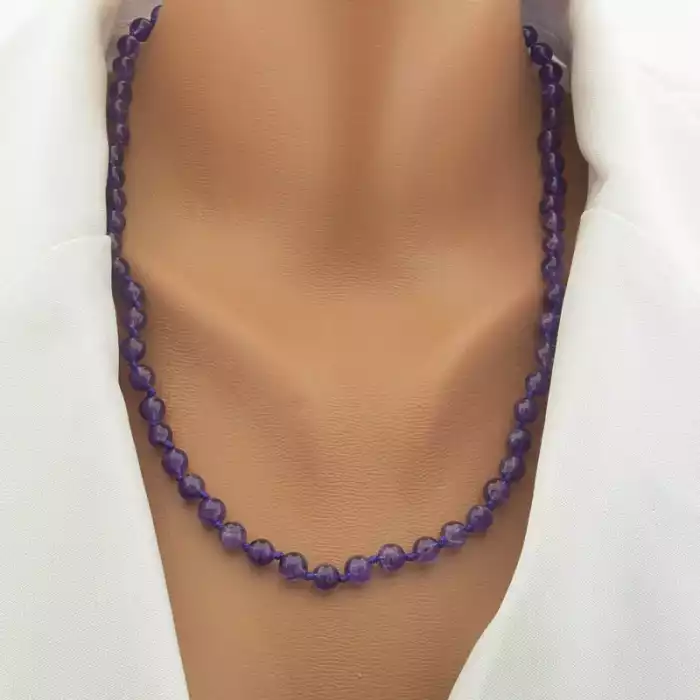 🏷️️ Намисто аметист (срібло 925, 52 см, карабін) ss_104689