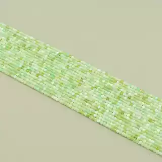 Намистини хризопраз (39 см, без замку, 2,5х2,5 мм, грань, зелений)