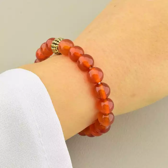 🏷️️ Браслет на резинці Сердолік 17 см F-105607