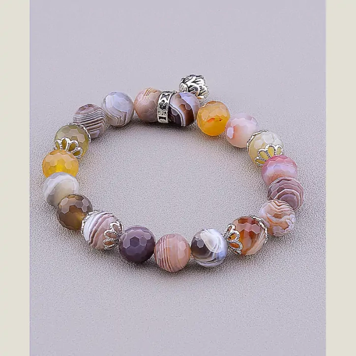 🏷️️ Браслет резинка Агат 18 см ss_70282