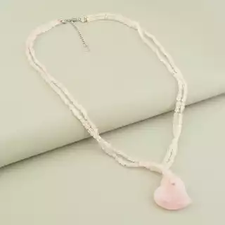 Намисто Рожевий кварц з кулоном 53 см