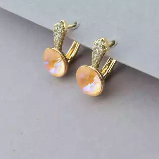 Сережки на англійській застібці Xuping Swarovski (позолота 18к)