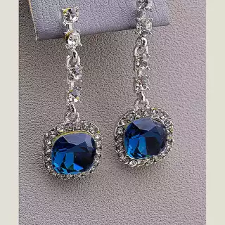 Сережки пусети Juleeze Фіаніт (родій)