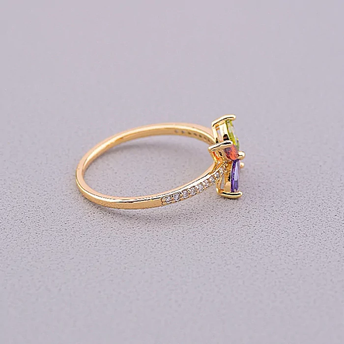 🏷️️ Каблучка квітка Xuping Фіаніт (позолота 18к) ss_73148