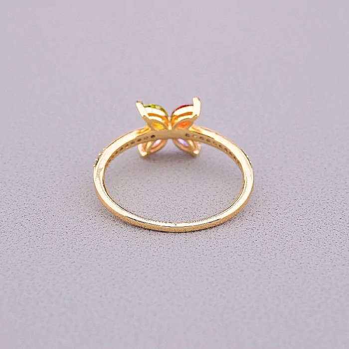 🏷️️ Каблучка квітка Xuping Фіаніт (позолота 18к) ss_73148