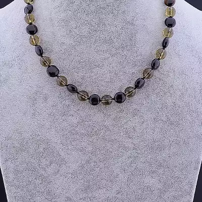 🏷️️ Намисто Агат, Раухтопаз 46 см F-82708