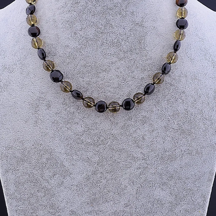 🏷️️ Намисто Агат, Раухтопаз 46 см ss_82708