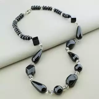 Намисто Агат, Чеський кришталь 65 см