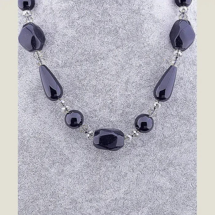 🏷️️ Намисто Агат, Чеський кришталь 65 см ss_74592