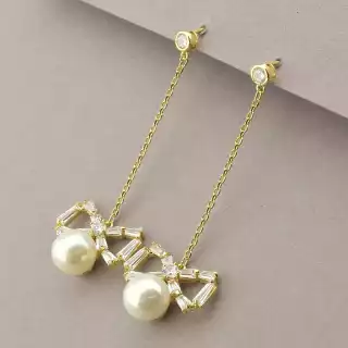 Сережки пусети Saiya Майорка (позолота 18к)