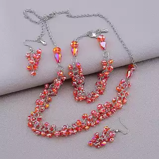 Намисто + Браслет + Сережки Чеський кришталь 57 см