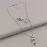🏷️️ Підвіска + Сережки Бірюза, Фіаніт 47 см. F-93465