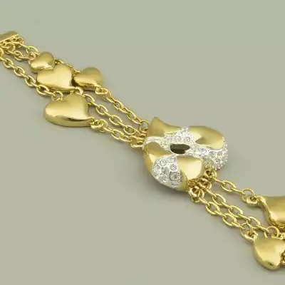 🏷️️ Браслет з карабіном Abella Фіаніт 19 см. (позолота 18к) F-94398