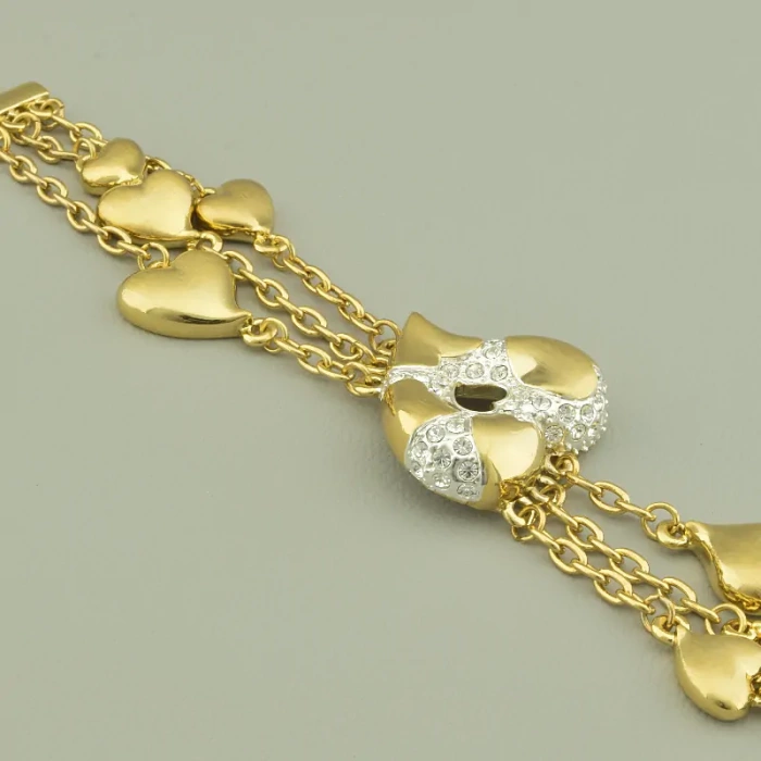 🏷️️ Браслет з карабіном Abella Фіаніт 19 см. (позолота 18к) ss_94398