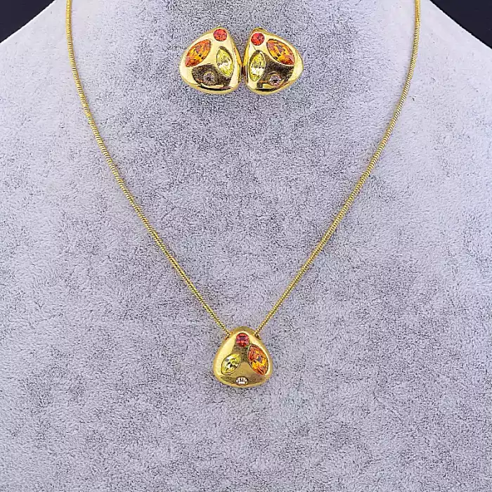 🏷️️ Підвіска + Сережки Abella Сrystal 43 см ss_78731