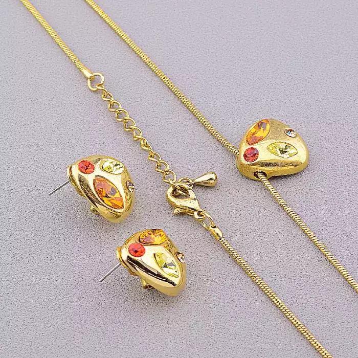 🏷️️ Підвіска + Сережки Abella Сrystal 43 см ss_78731