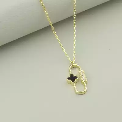 🏷️️ Підвіска булавка чотирилисник Saiya емаль 40 см (позолота 18к лимонна) F-96882