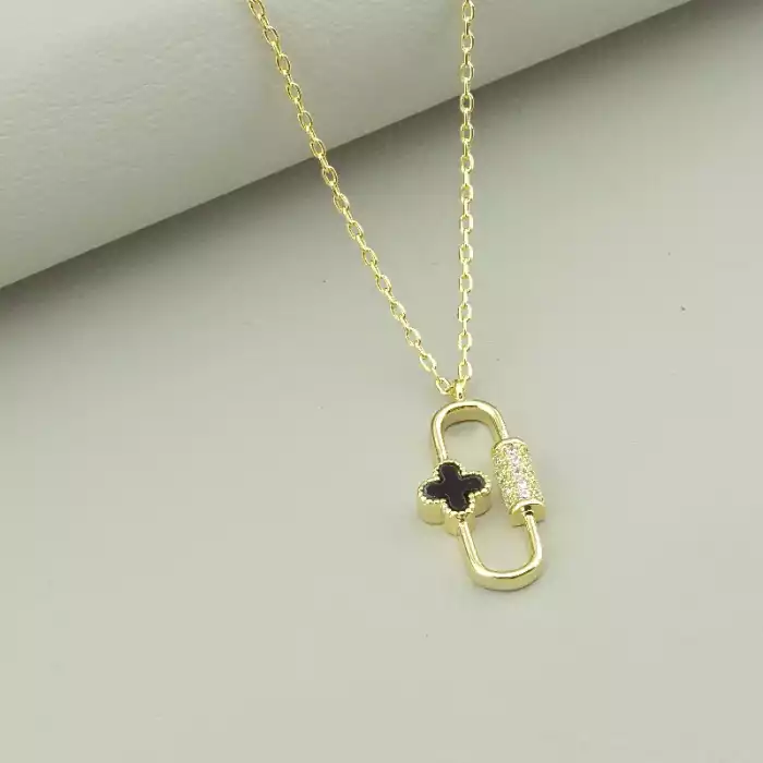 🏷️️ Підвіска булавка чотирилисник Saiya емаль 40 см (позолота 18к лимонна) ss_96882