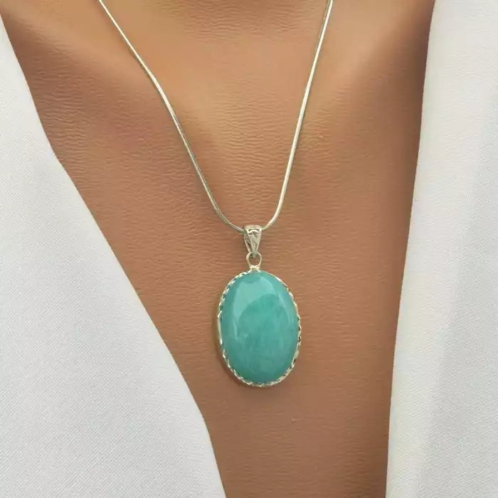 🏷️️ Кулон Амазоніт 30х19мм. (cрібло 925 проба) ss_104280