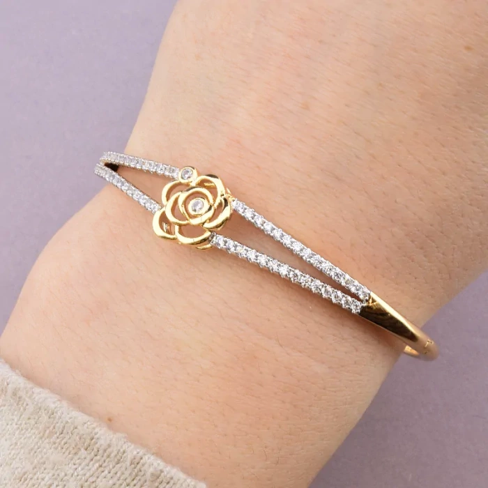 🏷️️ Браслет шарнірний Фіаніт Xuping (позолота/родій) ss_68999