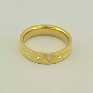 Каблучка медична сталь Xuping Фіаніт (позолота 18к лимонна)