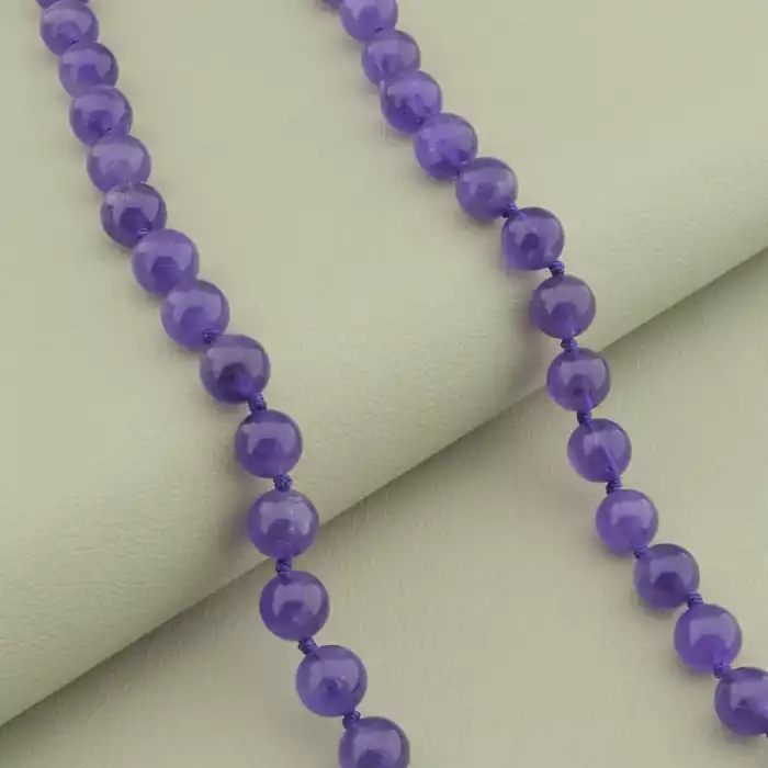 🏷️️ Намисто з аметистом у сріблі 925 проби (48 см, карабін, фіолетове) ss_104690