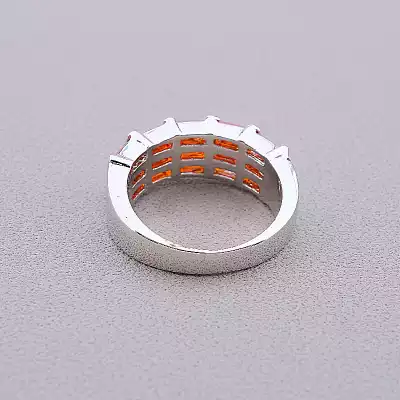 🏷️️ Каблучка Crystal (червона) зі срібним покриттям, 7 мм F-105163