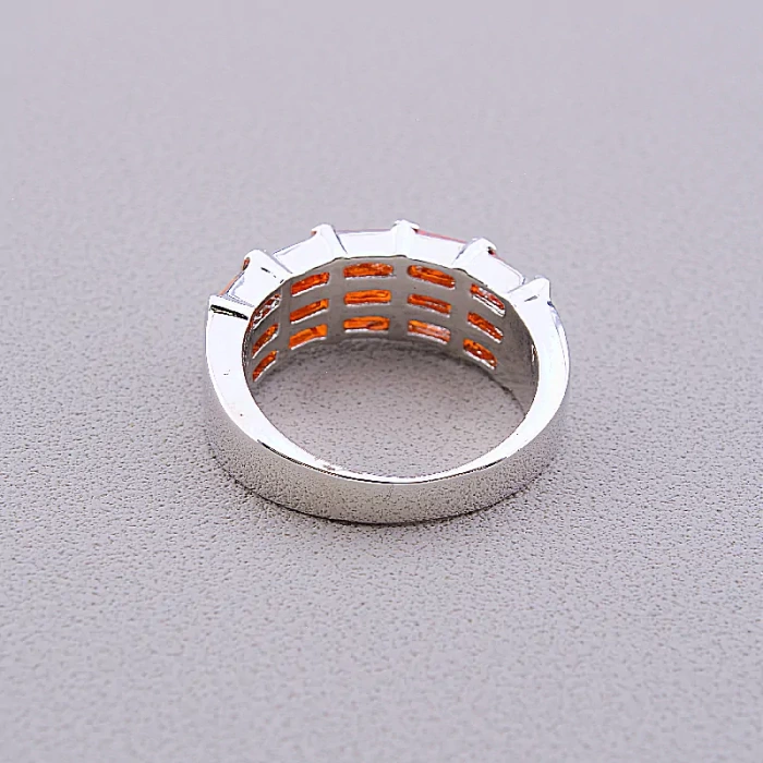 🏷️️ Каблучка Crystal (червона) зі срібним покриттям, 7 мм ss_105164