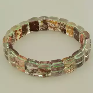 Браслет резинка фантомний кварц (19 см, 11,5х10 мм)