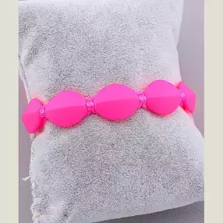 Браслет Шамбала Полімер 17 см малиновий